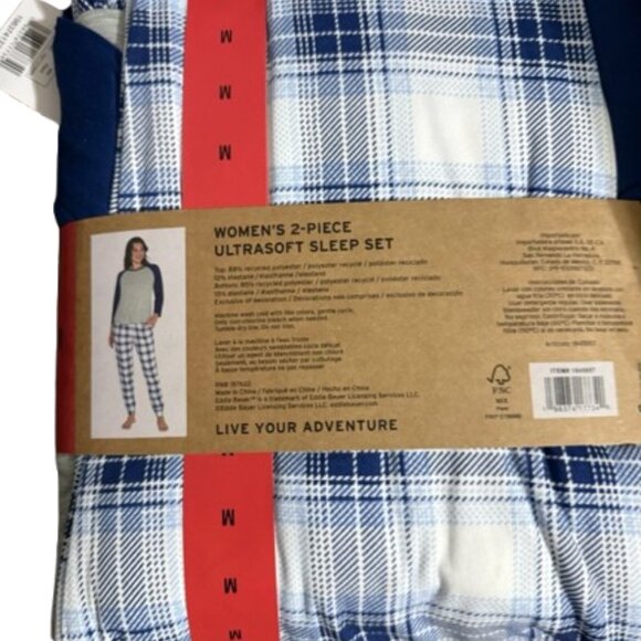 NWT Eddie Bauer Women’s Ultra Soft 2-Piece Sleep Pajama Lounge Set | Blue - Picture 7 of 8